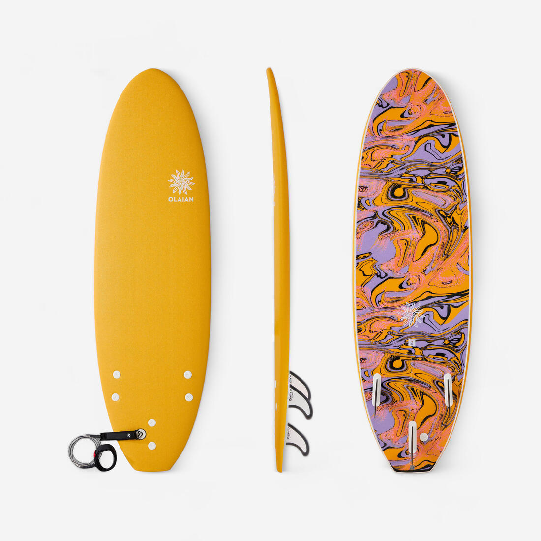 Planche de surf mousse 6' - 500 jaune