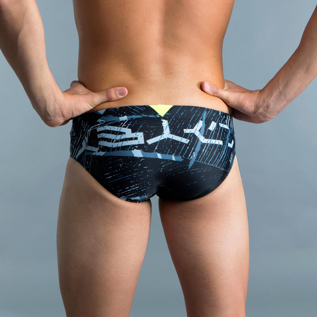 Maillot de bain natation homme slip900 print all ice