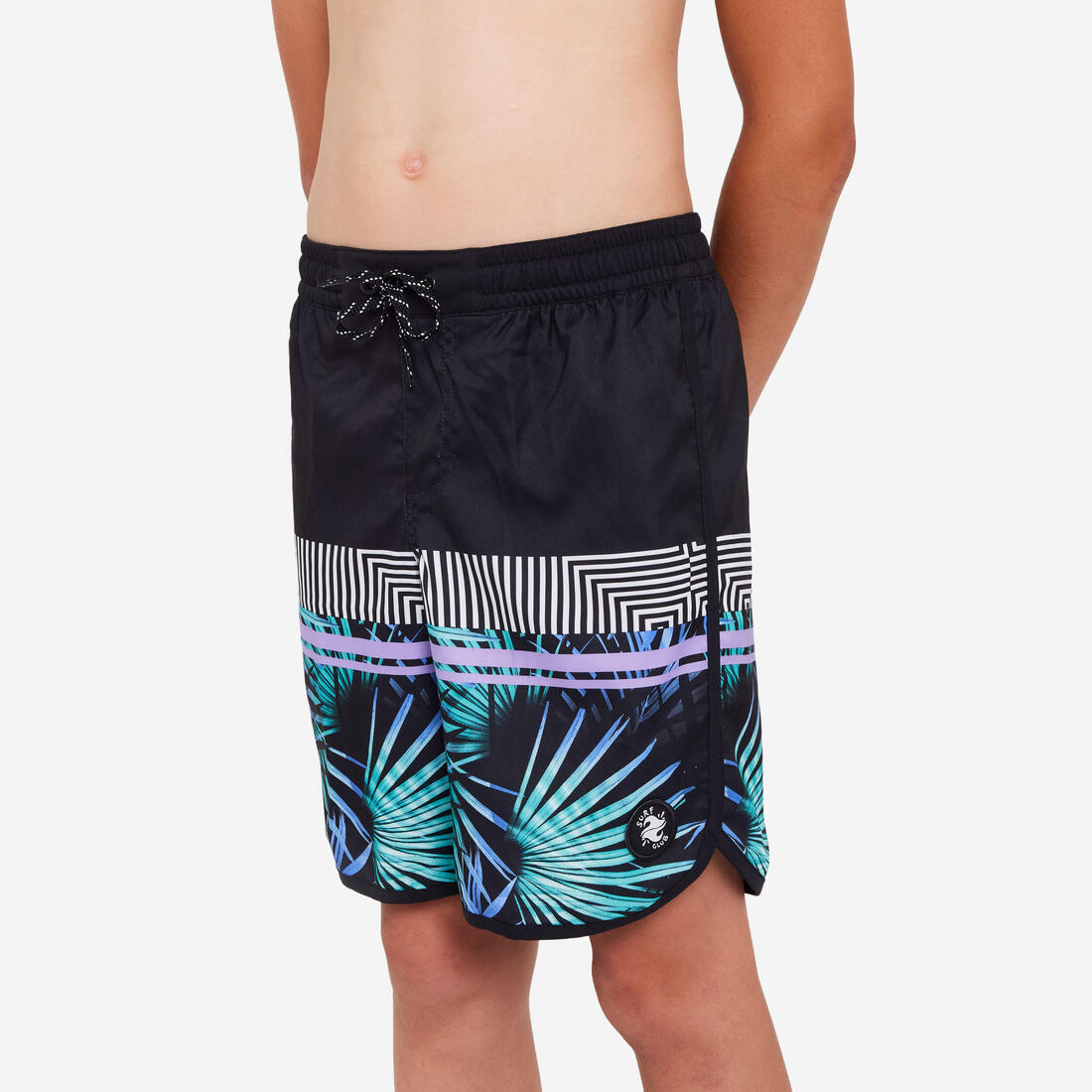 SHORT DE BAIN 500 BLEU CAMO