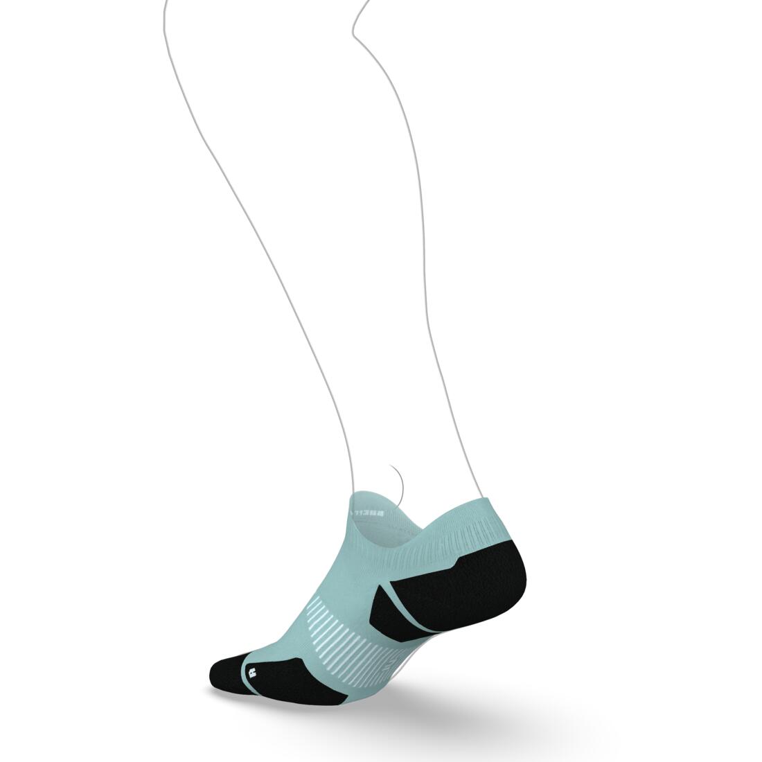 CHAUSSETTES DE RUNNING RUN900 FINES INVISIBLES BLEUE