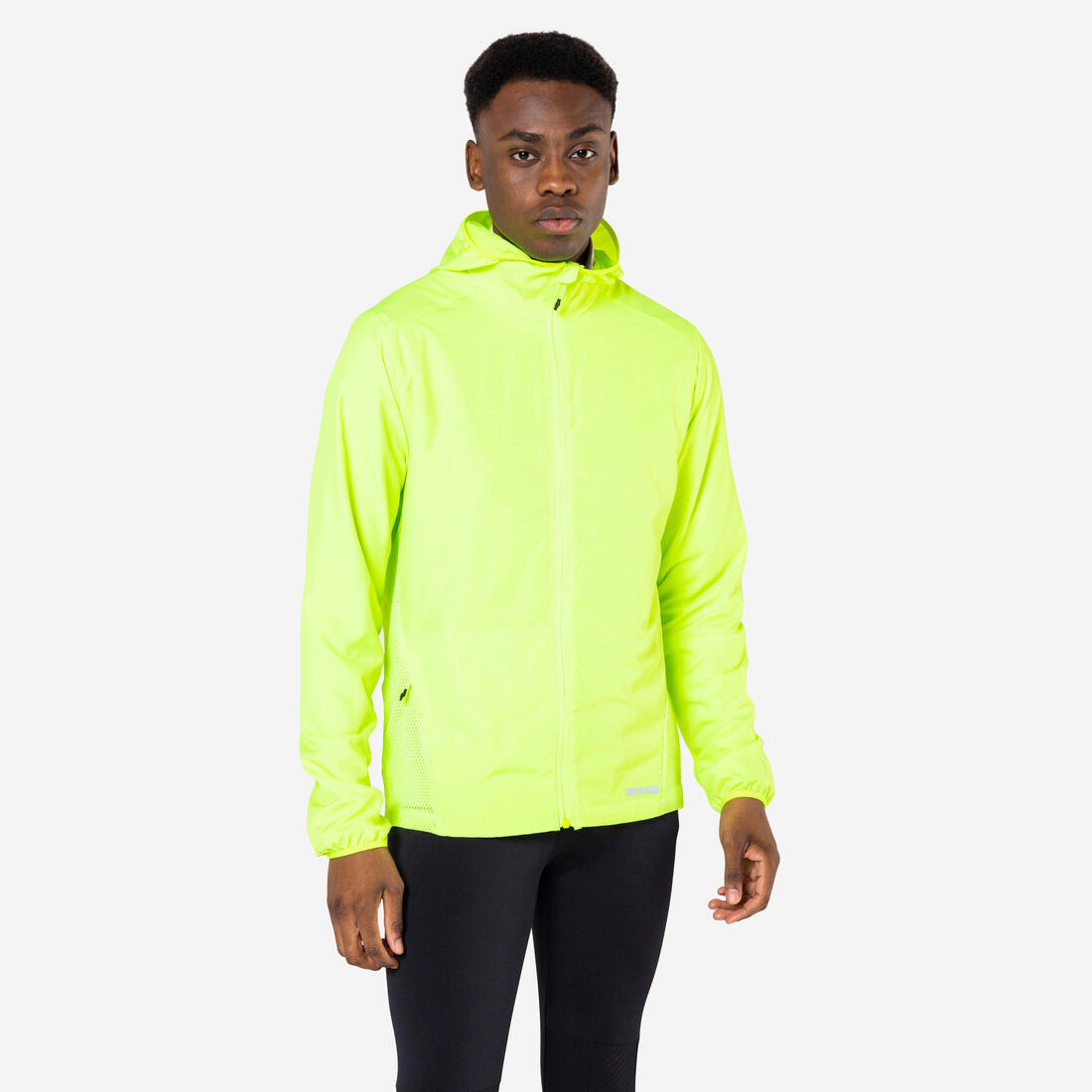 VESTE COUPE-VENT RUN 100 HOMME VISIBILITE – fluo jaune vert