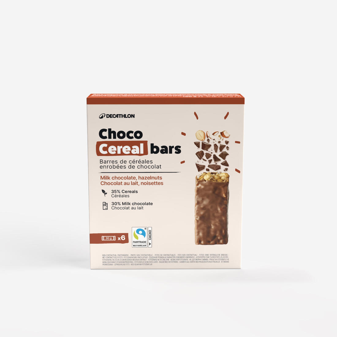 Barre de céréales coco enrobée chocolat au lait x6