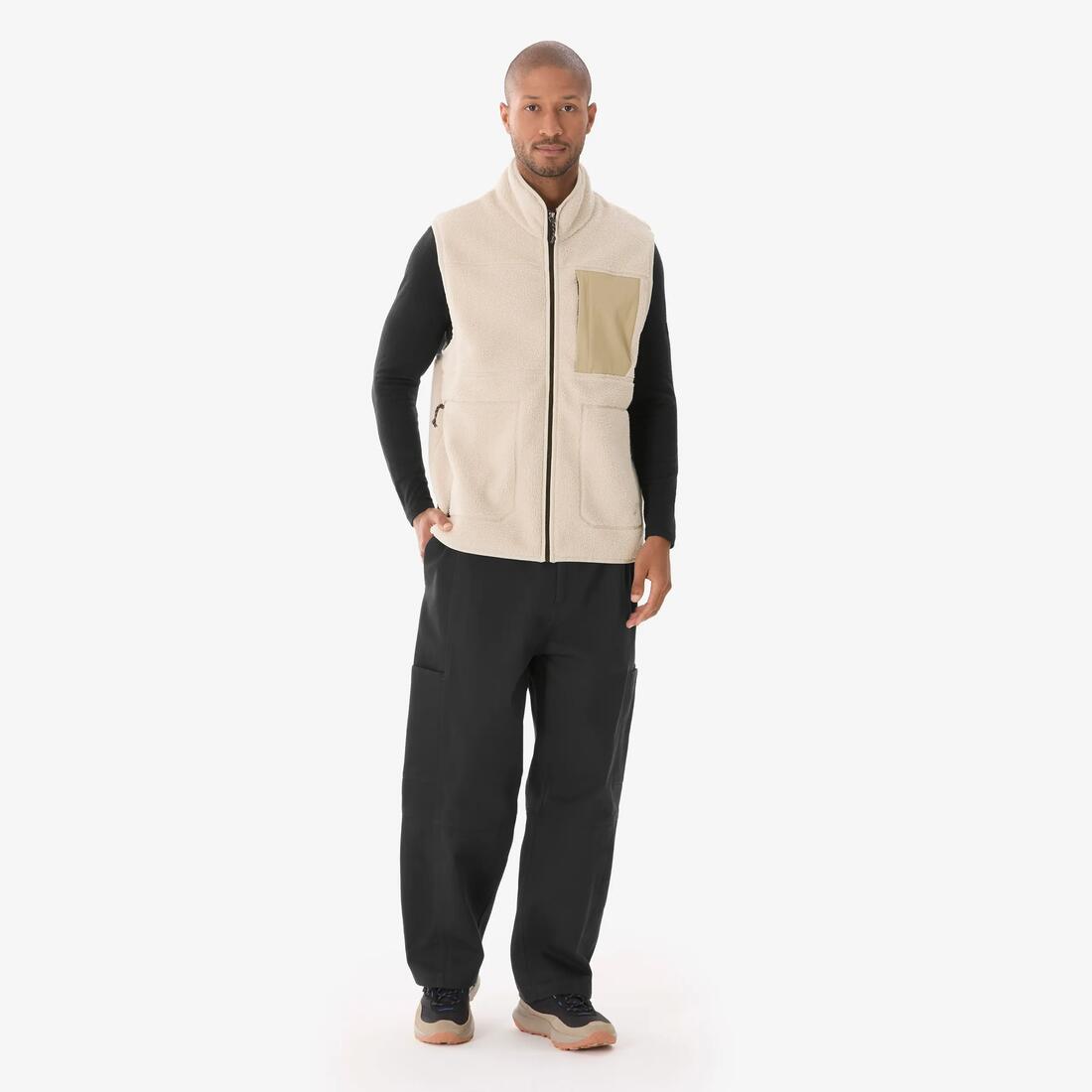 Gilet polaire de randonnée homme, sherpa MH500 beige