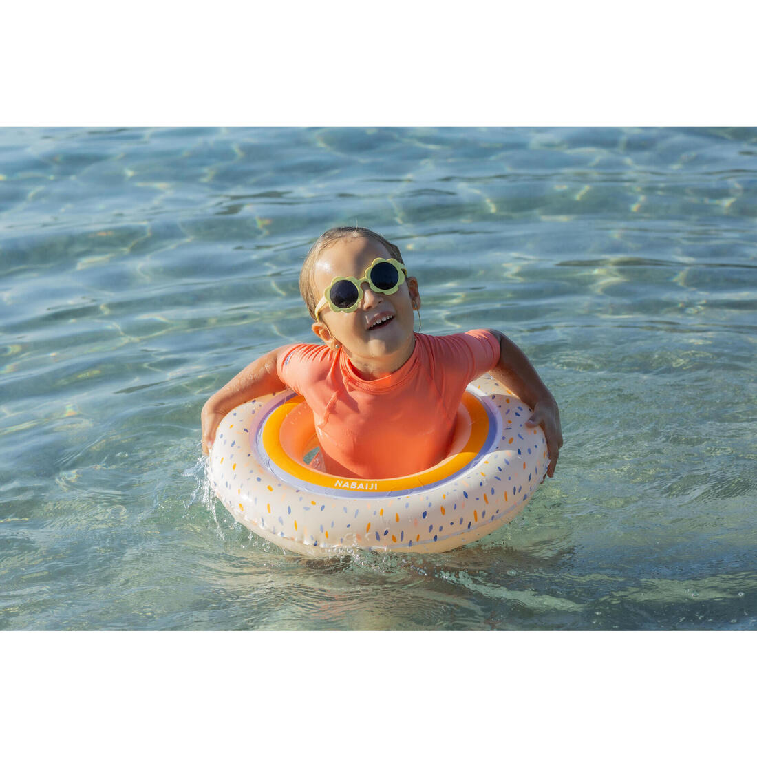 Bouée piscine gonflable 51 cm vert imprimé "PANDAS" pour enfant 3-6 ans