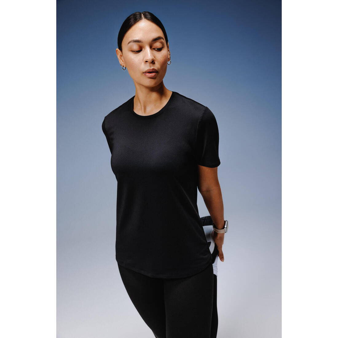 T-shirt manches courtes femme noir