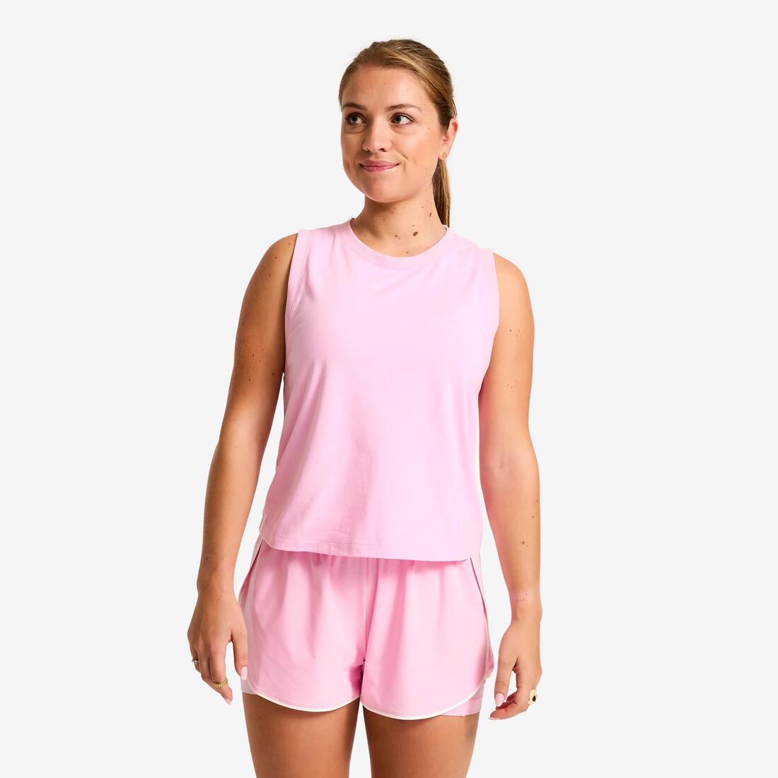 Debardeur crop top femme - parme