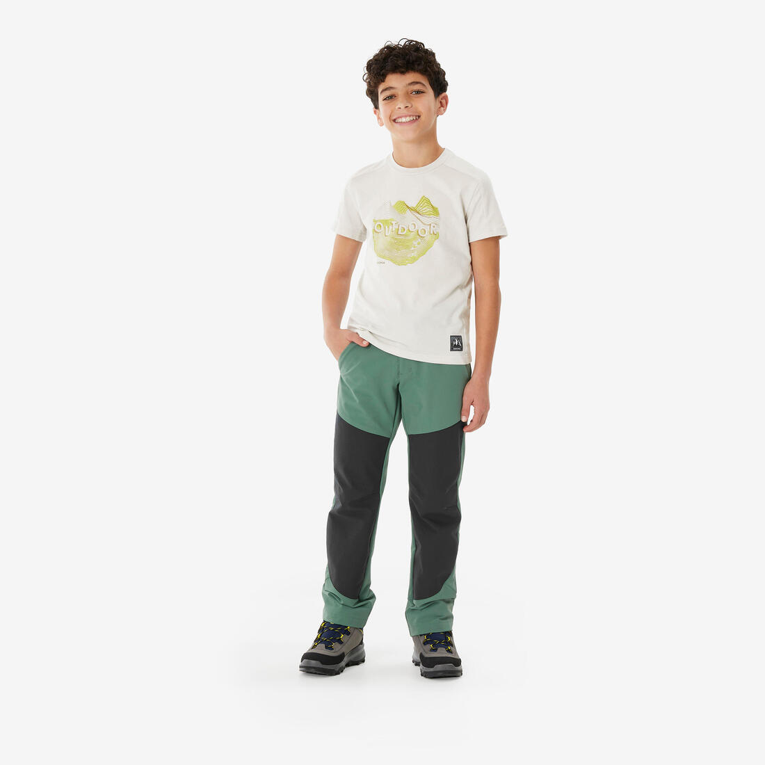 Pantalon de randonnée softshell - mh550 noir - enfant 7-15 ans