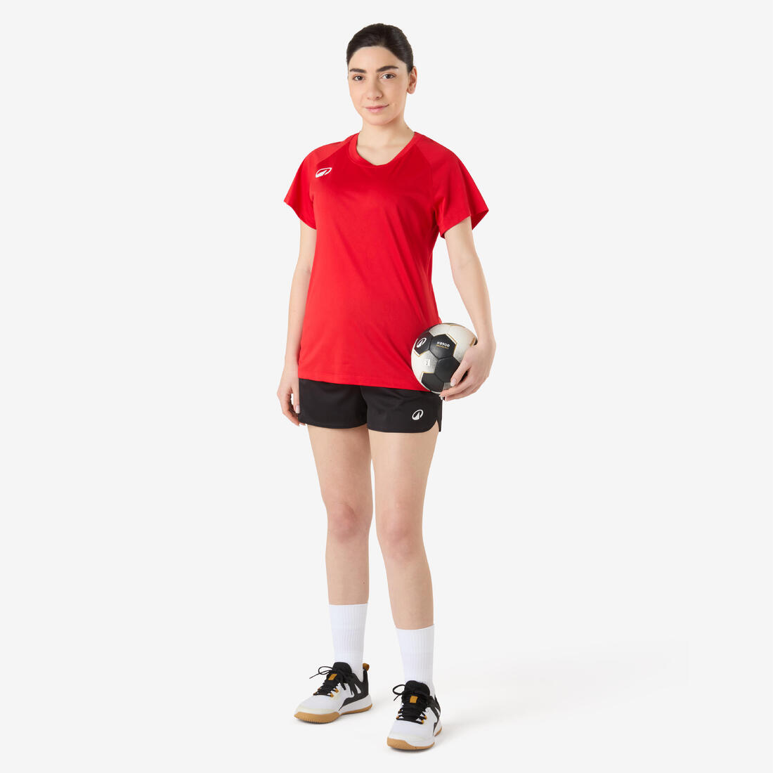 Short de handball femme - H100 noir