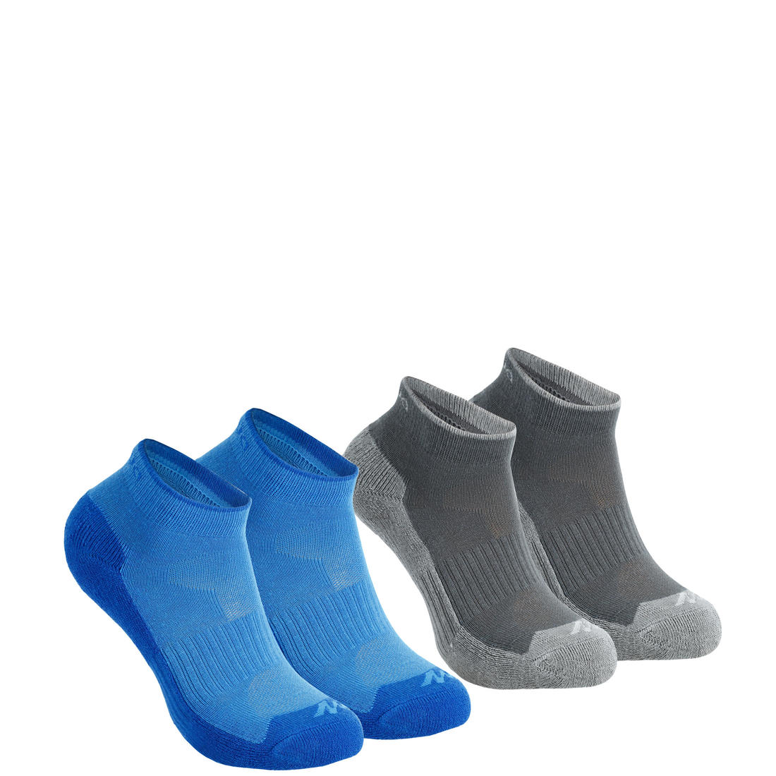 Chaussettes de randonnée enfant MH100 Bleues/Grises en lot de 2 paires – bleu méditerranée