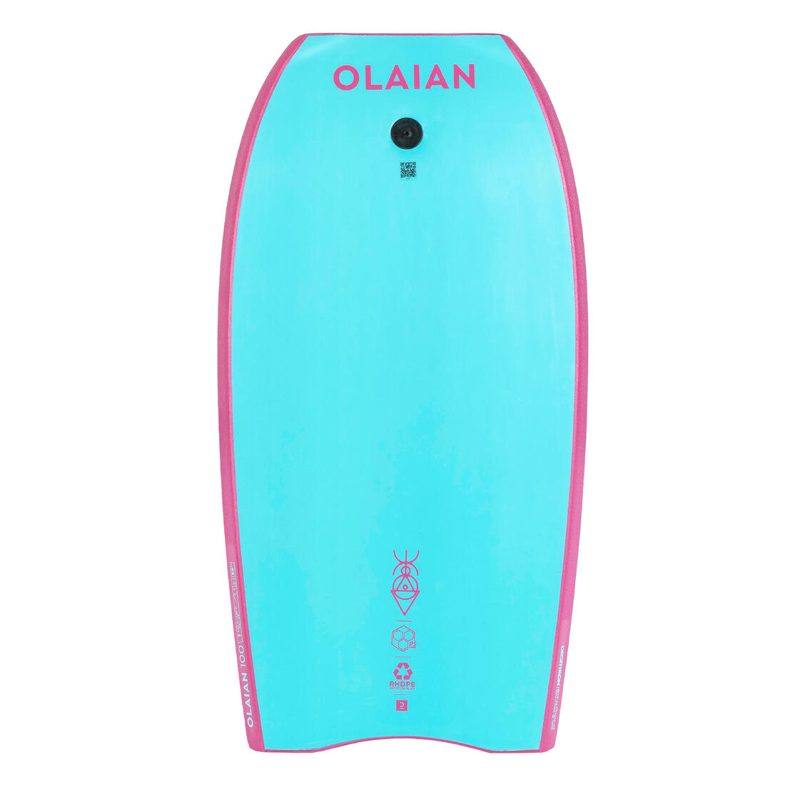 Bodyboard 100 rose bleu avec leash poignet - Taille 39''