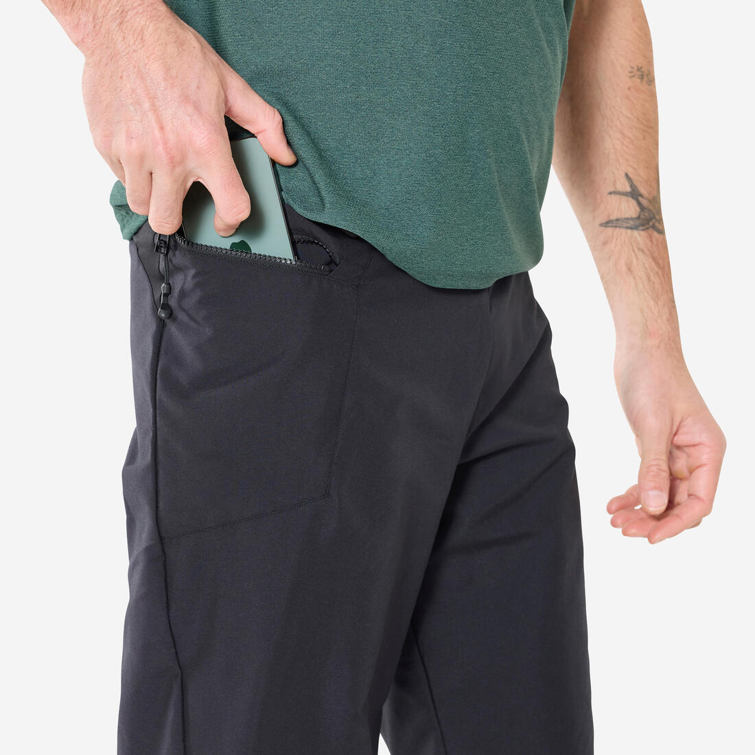 Short 2 en 1 avec peau VTT Homme, 100 noir