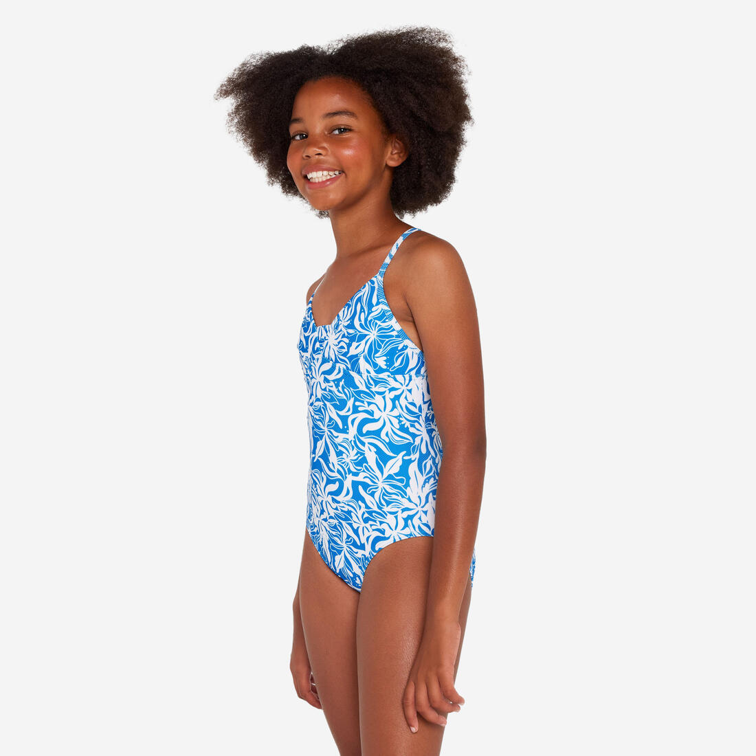 Maillot de bain une pièce surf bretelles croisées Fille - 500 Caly
