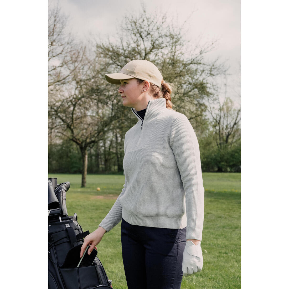 Pull golf 1/2 ZIP Femme - MW500