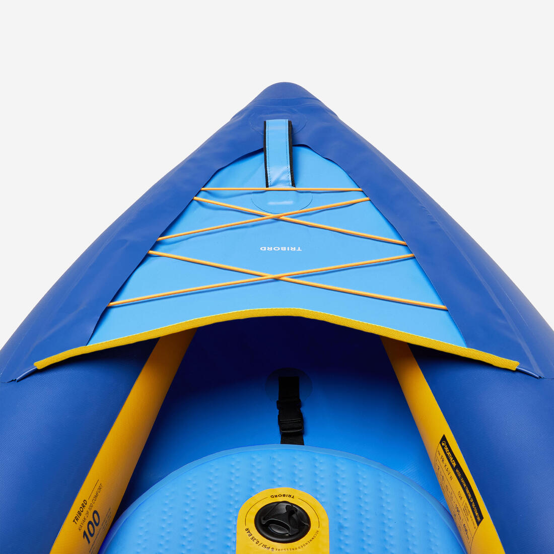 Canoë kayak gonflable de randonnée 1-2 places, Tribord 100 Confort