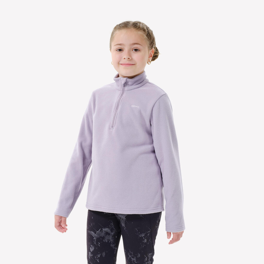 Polaire de randonnée enfant 7-15 ans, MH100 demi zip – violet fumé
