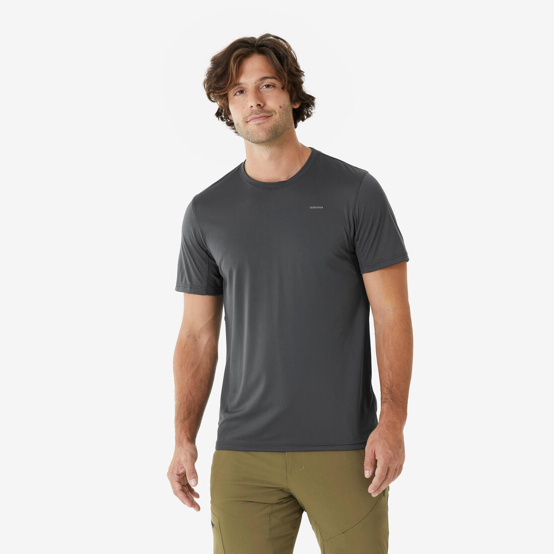 T-shirt de randonnée manches courtes en synthétique - Homme-  MH100