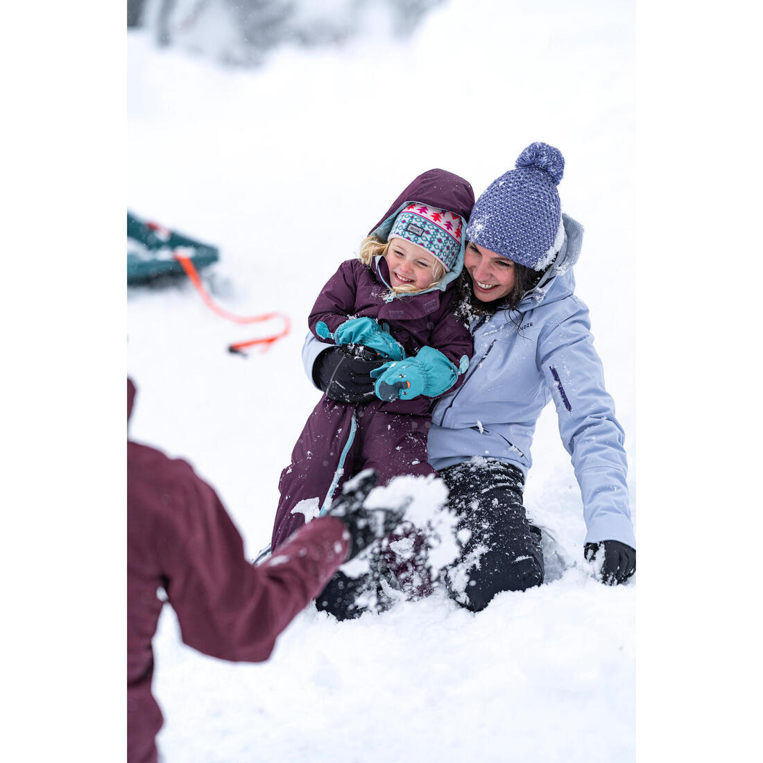 Moufles ski bébé - 500 warm - turquoises