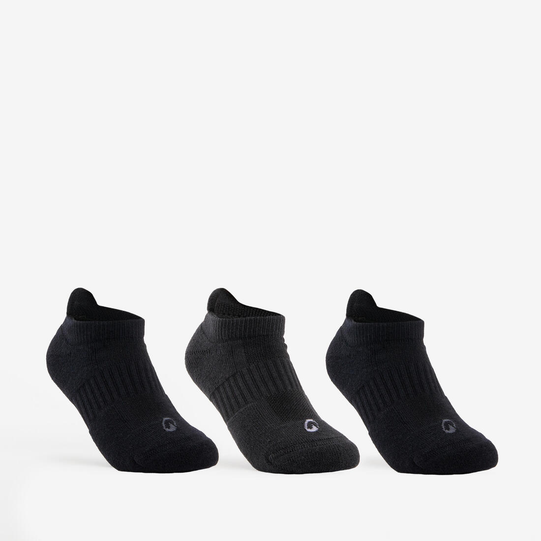 CHAUSSETTES BASSES ENFANT DECATHLON RS 500 NOIR NOIR GRIS EN LOT DE 3
