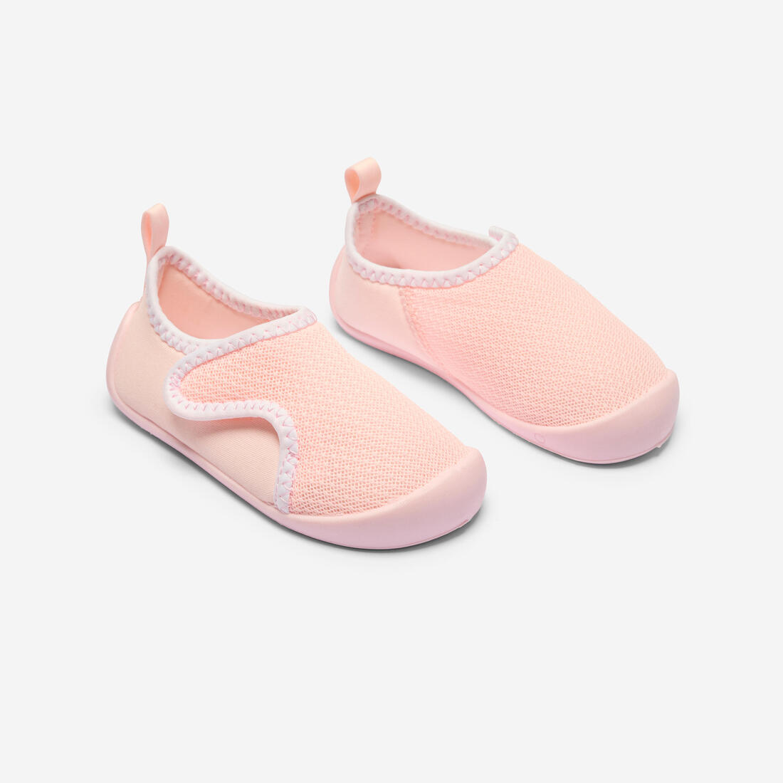 Chaussons à scratch respirants bébé, rose et