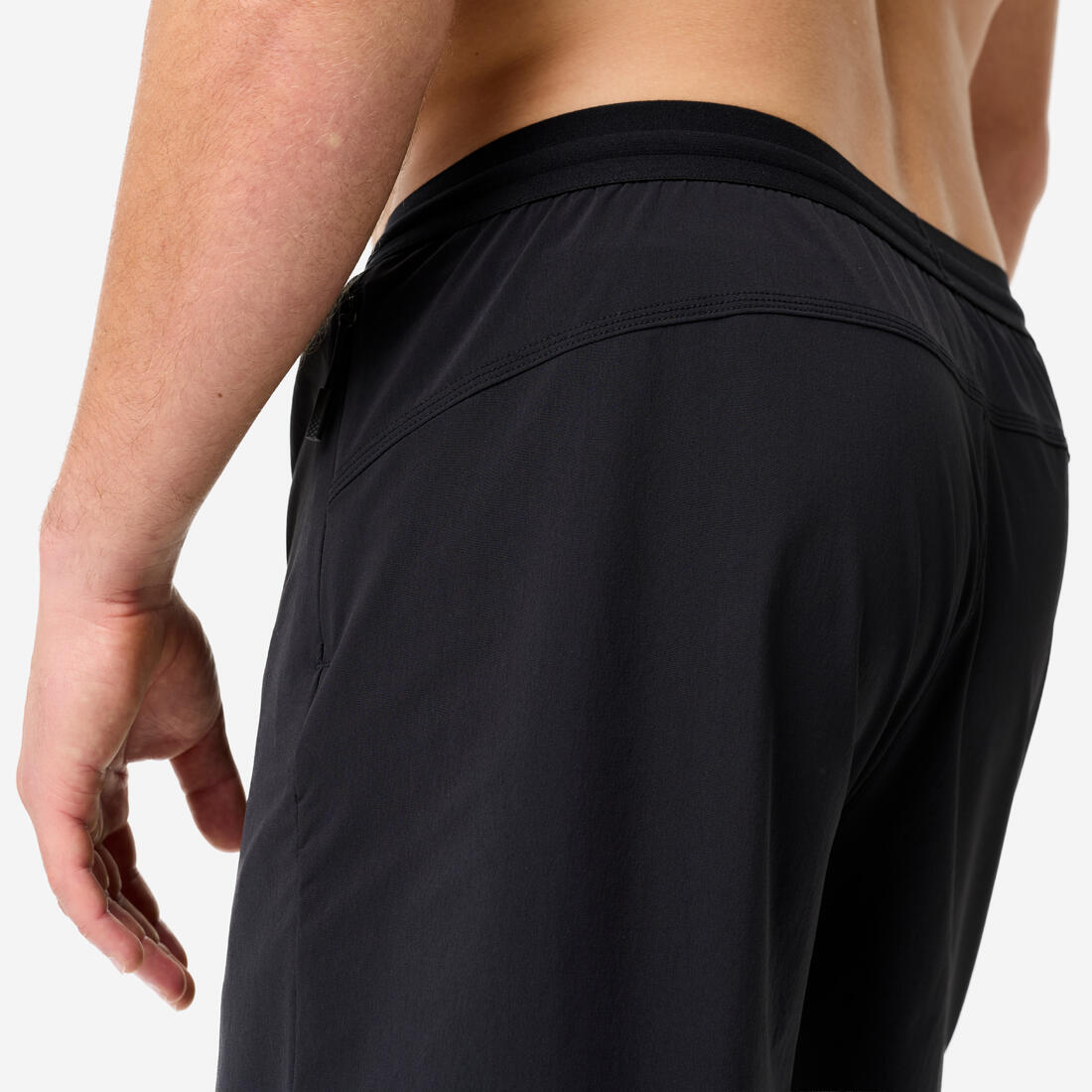 Short de fitness long 23cm homme, noir et