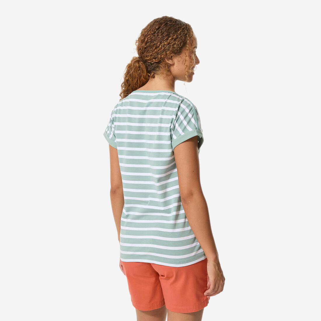 T-Shirt Manches courtes - marinière de voile Sailing 100 Femme