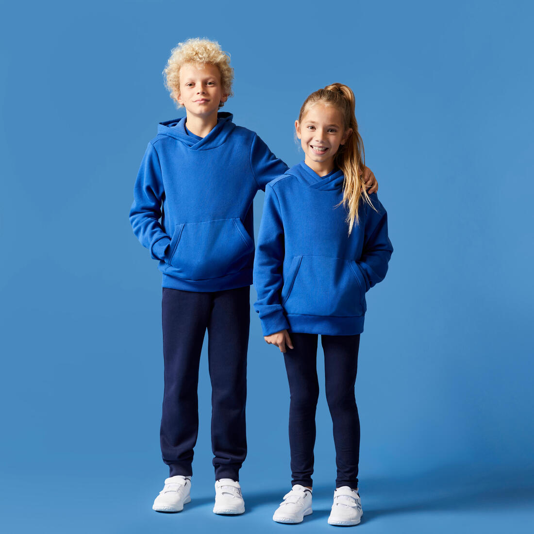 Sweat à capuche coton enfant - noir imprimé