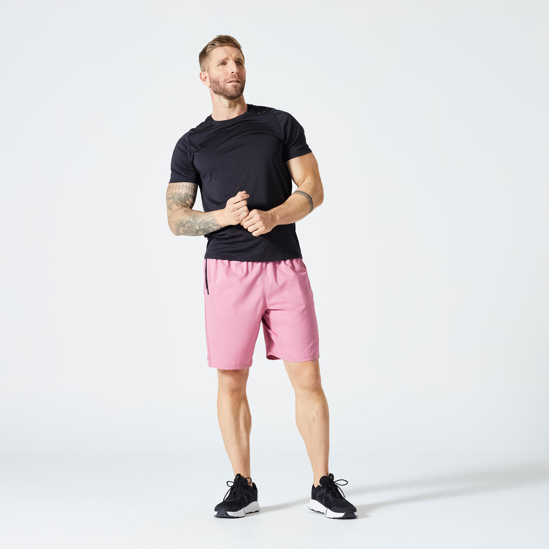 T-shirt de fitness respirant regular col rond homme - mauve