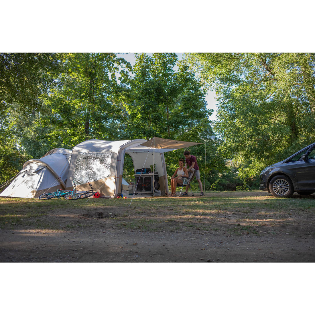 Tente de camping gonflable 4 places 2 chambres, Fresh & Black, Air Seconds 4.2
