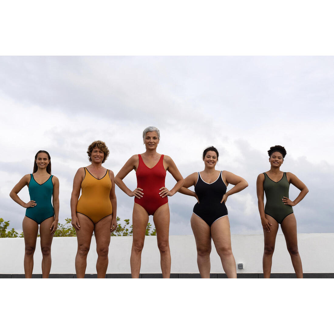 Maillot de bain 1 pièce aquagym femme Ines kaki