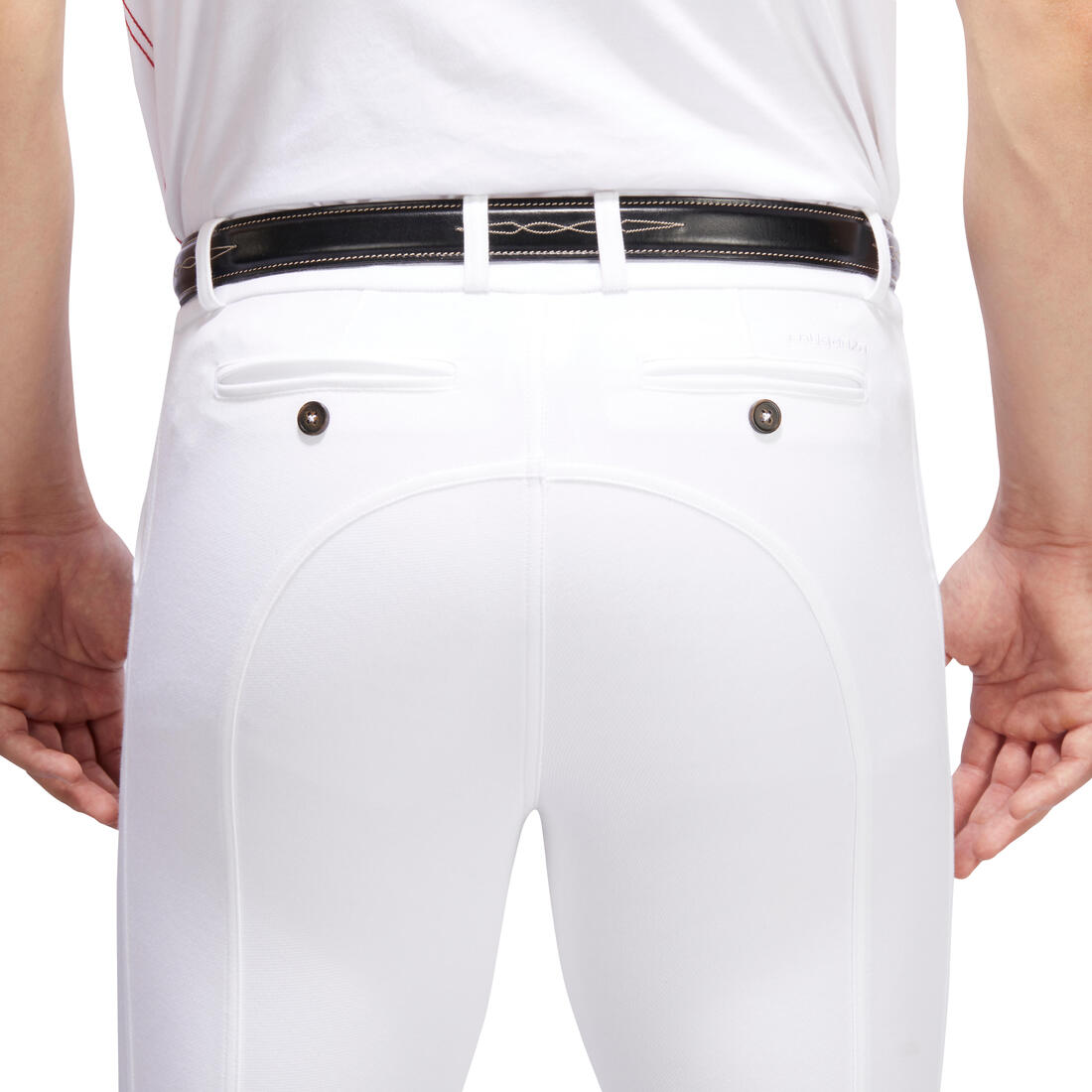 Pantalon de concours équitation basanes agrippantes Homme - 140 blanc