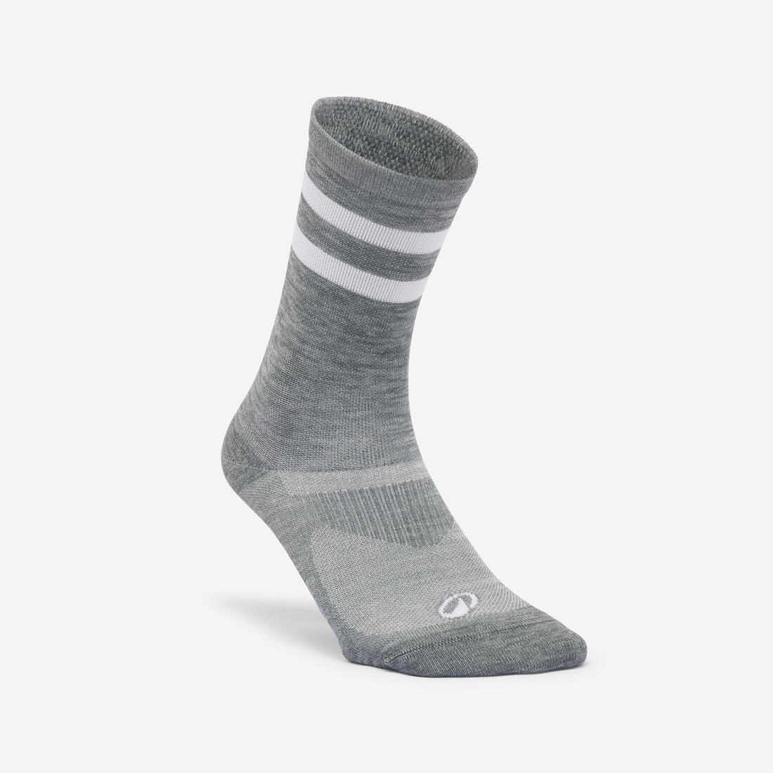 Chaussettes mi-hautes de fitness x2, grises et blanches