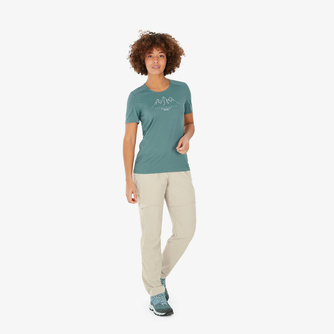 T-shirt de randonnée manches courtes femme, MH500
