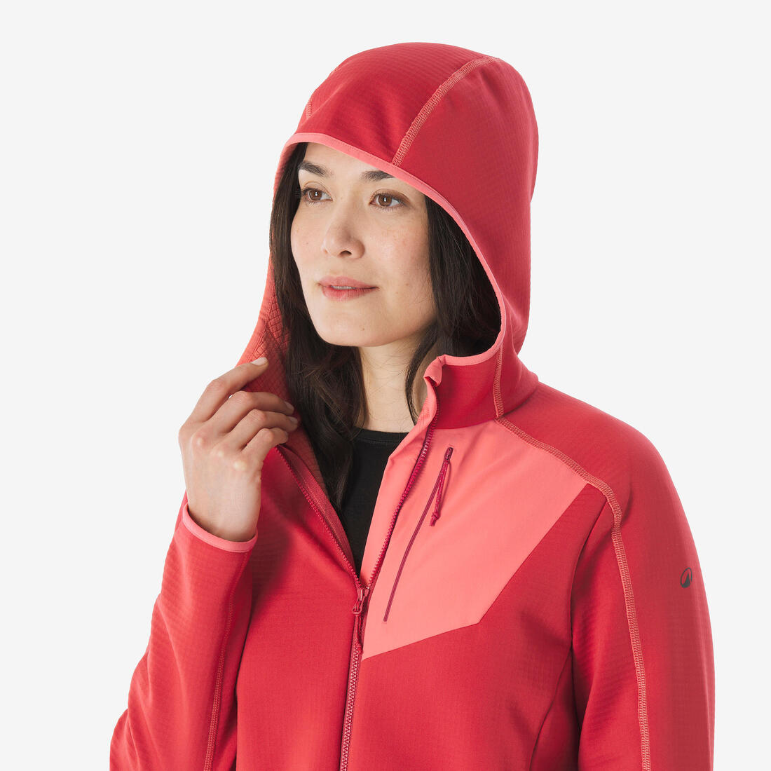 Polaire de randonnée montagne femme, MH500 full zip