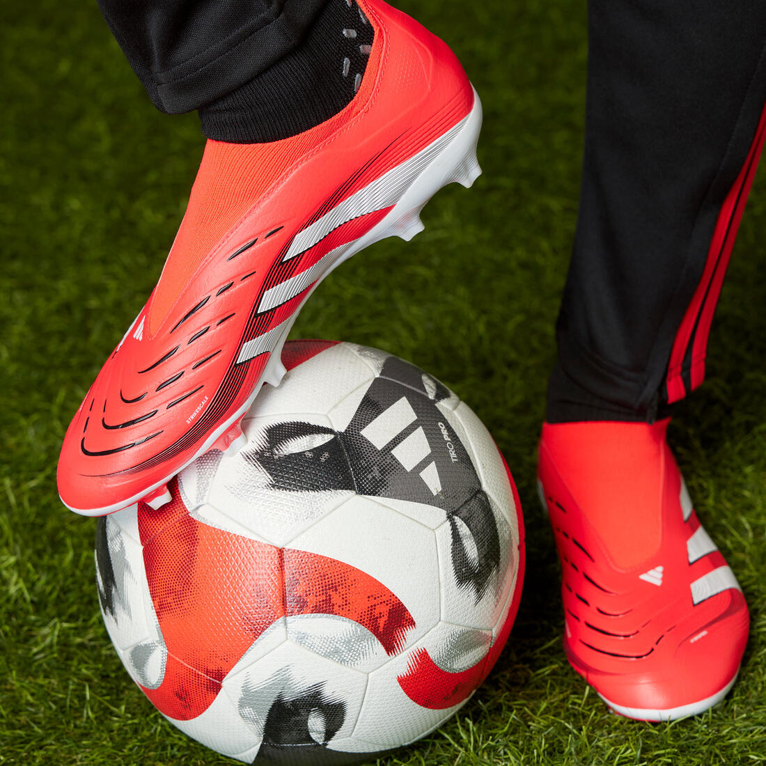 Chaussure Predator League Laceless FG/MG Adulte Rouge