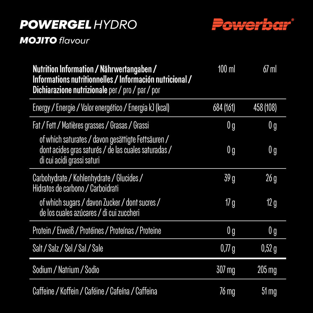 Gel énergétique hydrogel mojito 67ml