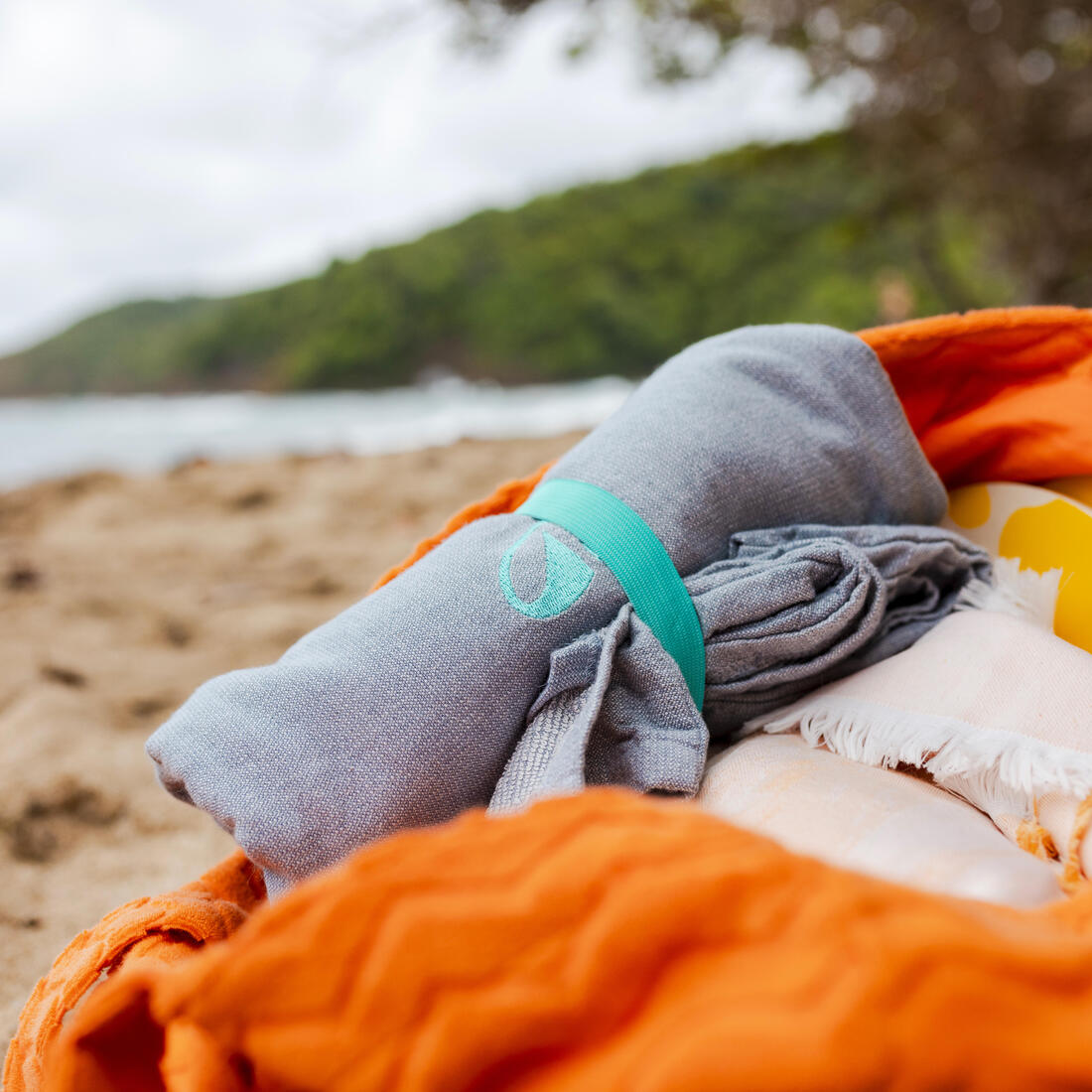 Poncho surf Adulte - 100 gris chiné