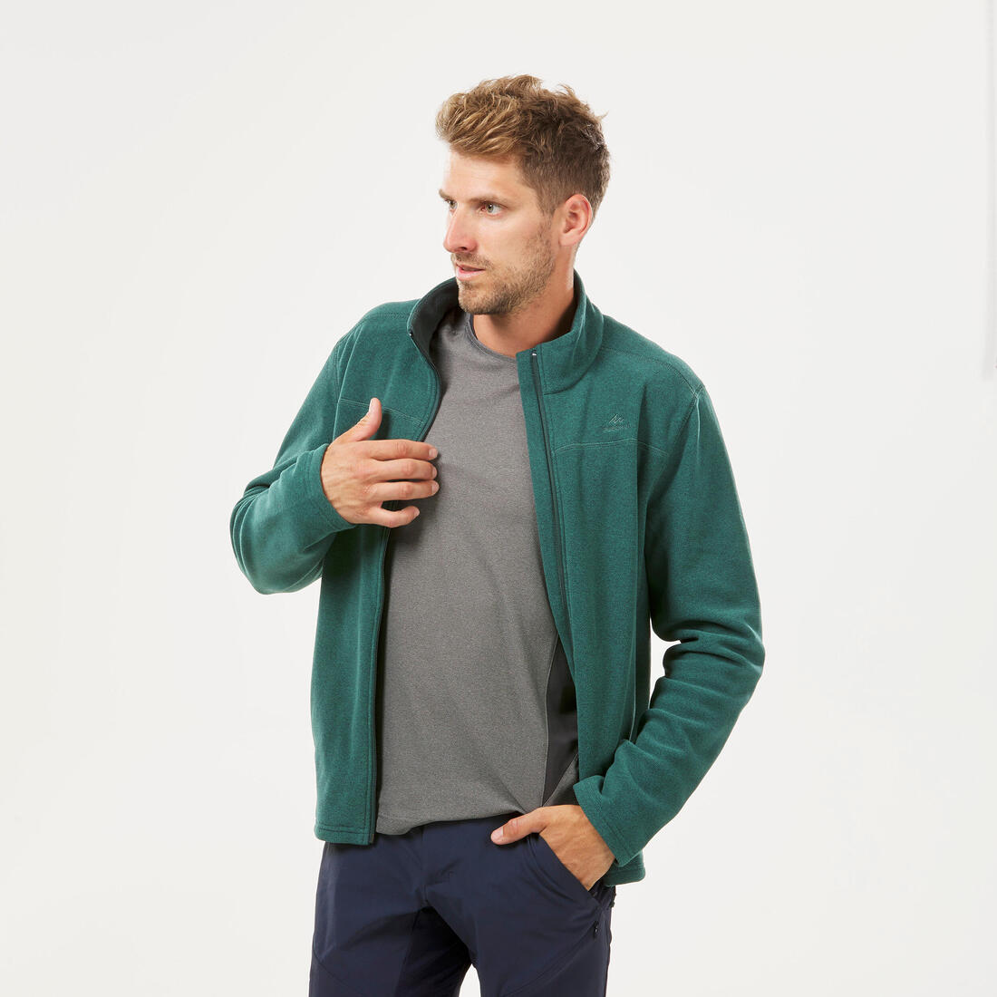 Polaire de randonnée montagne homme, MH100 full zip