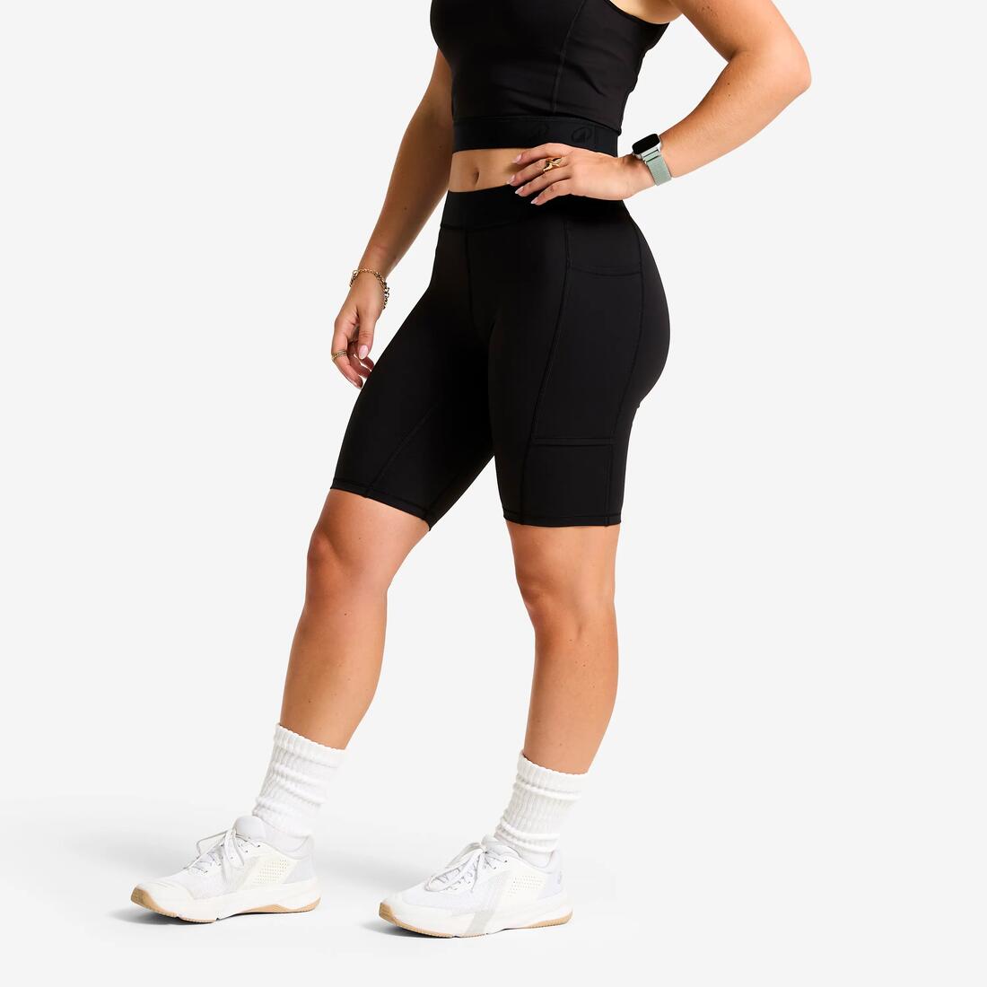 Cycliste de cardio extensible femme, noir