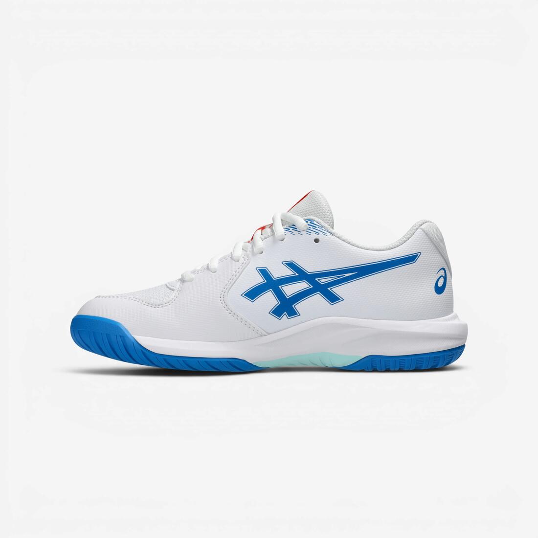 Chaussures de tennis multicourt à lacets enfant, Asics Gel Dedicate 9 GS blanc