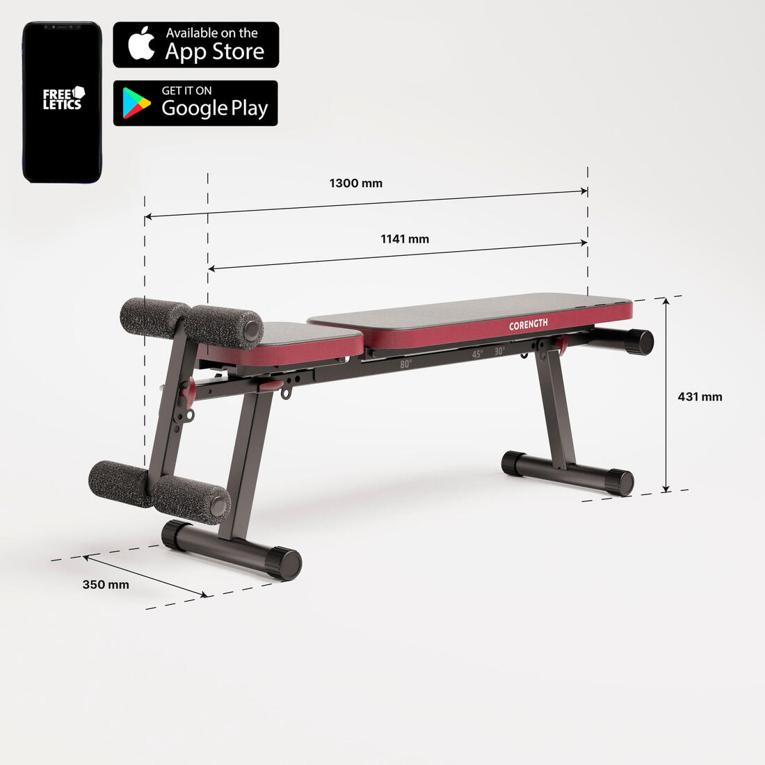 Banc de musculation pliable, inclinable, abdominaux - bench 500 fold