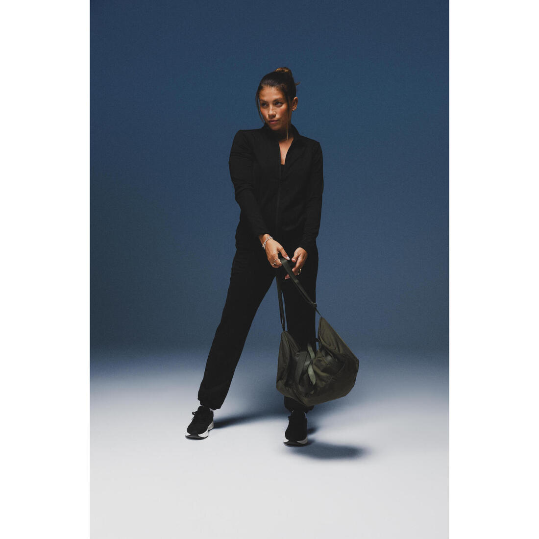 Veste de sport polaire femme, noir