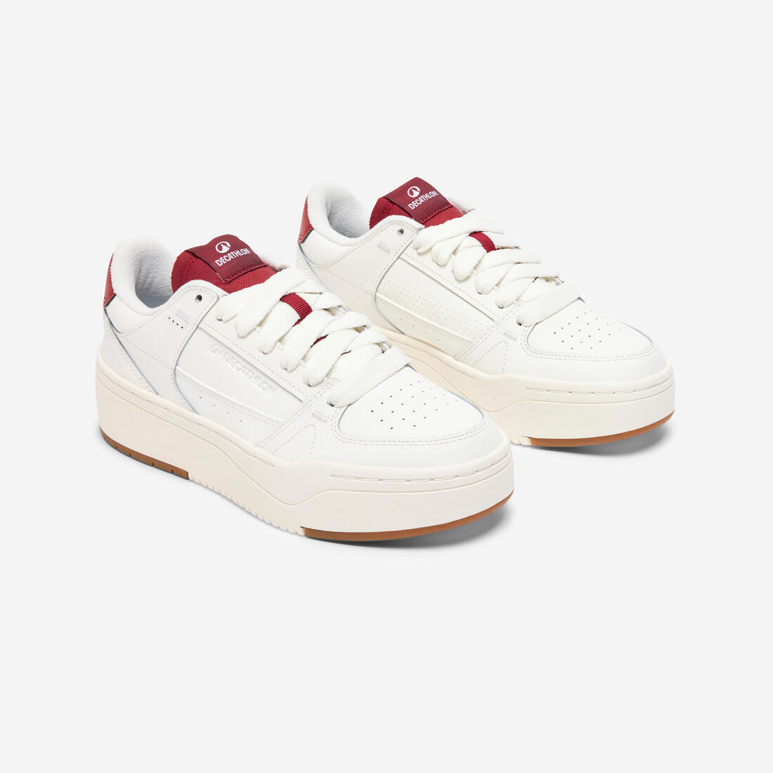Baskets en cuir femme CJ80 platform blanc et bordeaux