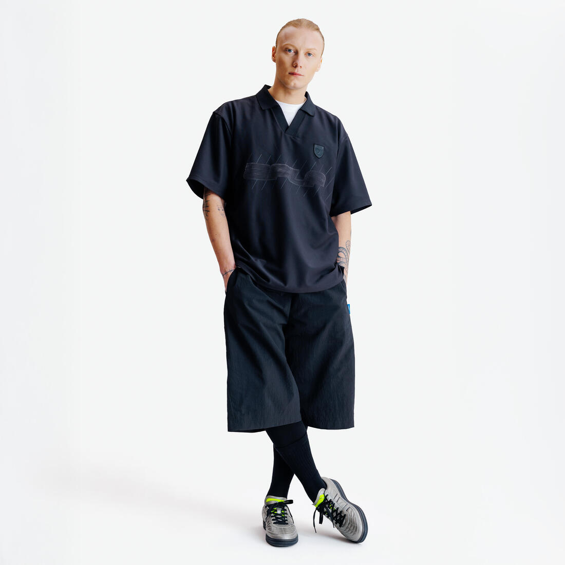 Polo oversize homme, Heritage, noir