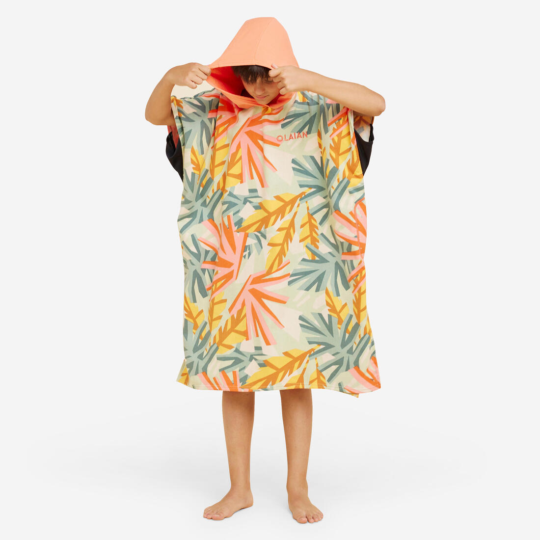 PONCHO SURF 550 JUNIOR (135 à 160 cm) Cali – rose corail