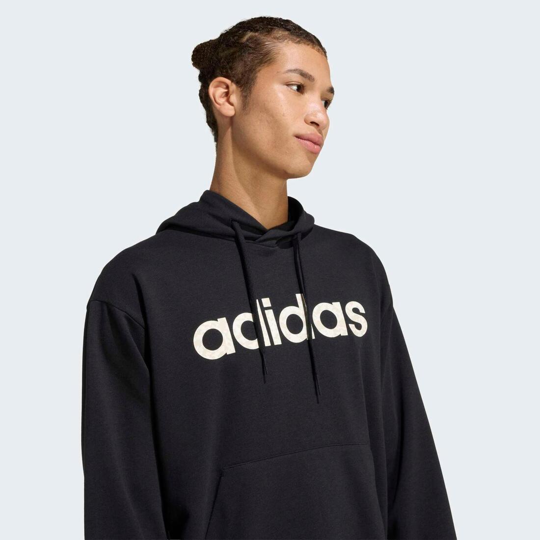Sweat à capuche fitness homme, noir