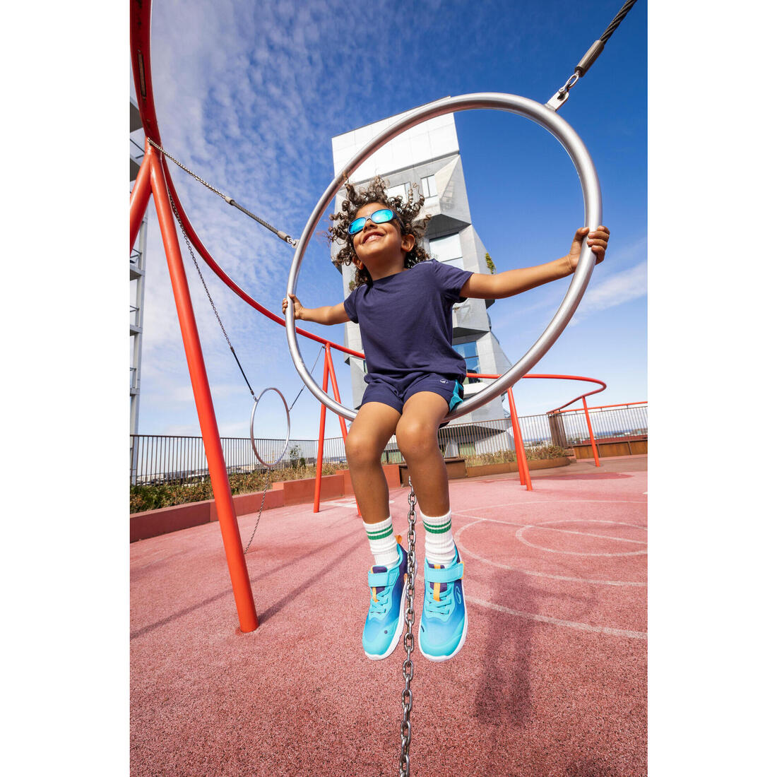 Chaussures Barefoot à scratch respirantes enfant, Stepper Sporty violet et