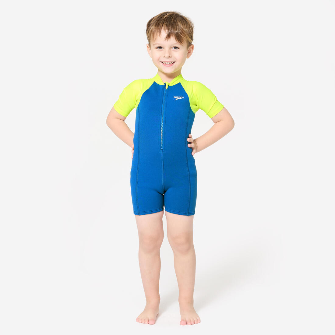 Combinaison néoprène shorty Natation Enfant 2-5 ans - Speedo bleu jaune