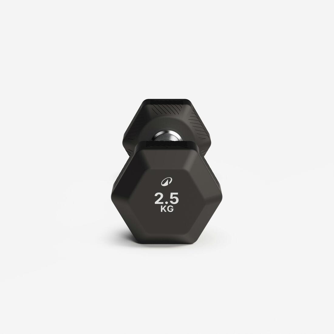 Haltère de crosstraining et musculation Dumbell hexagonale 2,5 kg, noir
