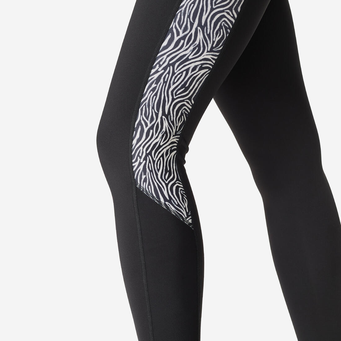 BAS DE MAILLOT DE BAIN LEGGING AQUAGYM-AQUABIKE FEMME NOIR IMPRIME