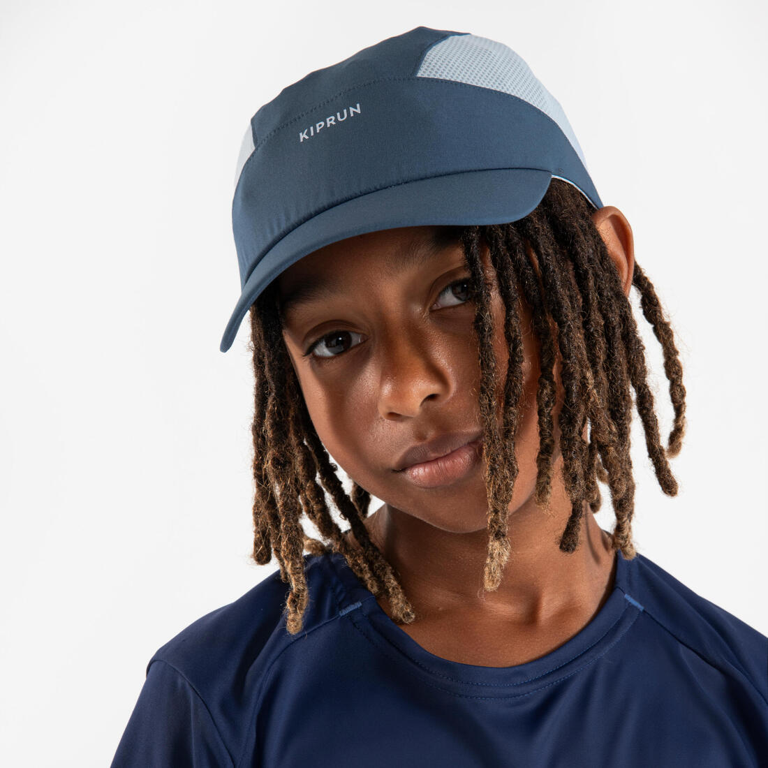 Casquette de running Enfant respirante - KIPRUN Run Dry Marine Verte